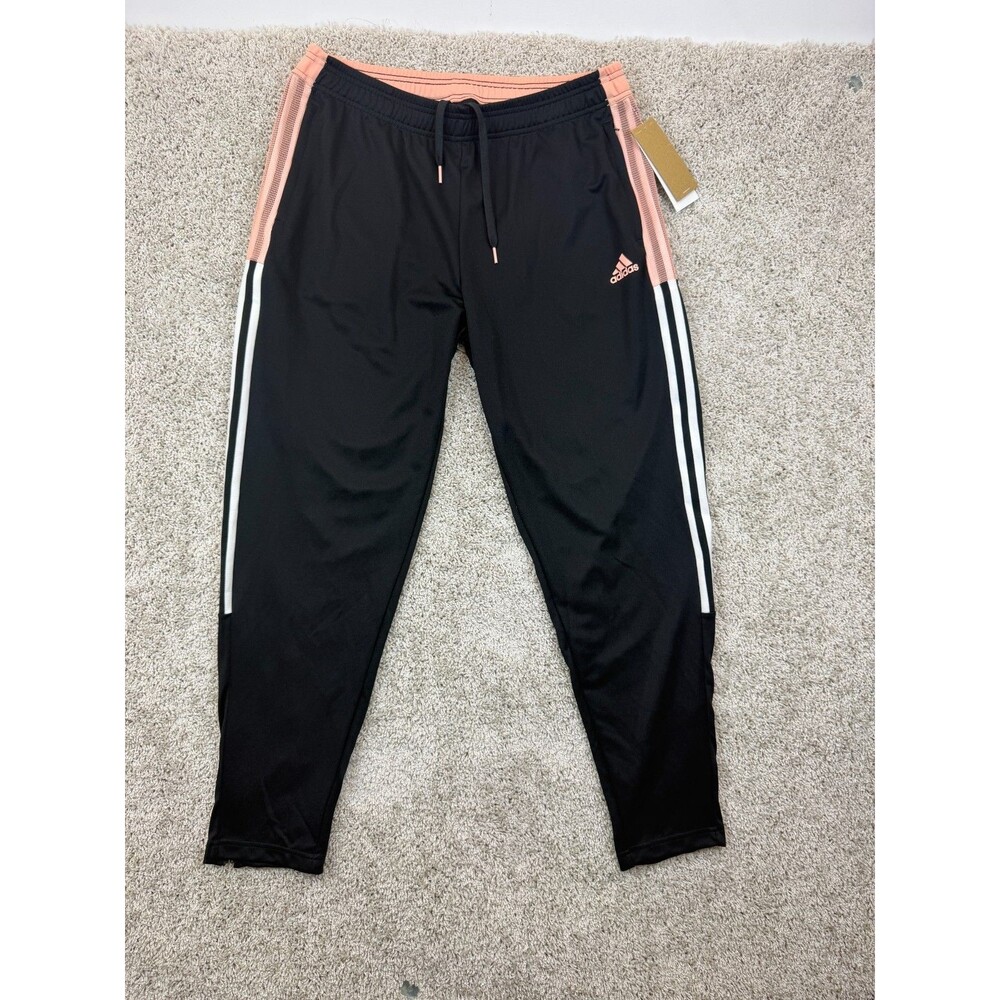 adidas Men's XL Track Pants Black Pink White 3 Stripes Primegreen NWT